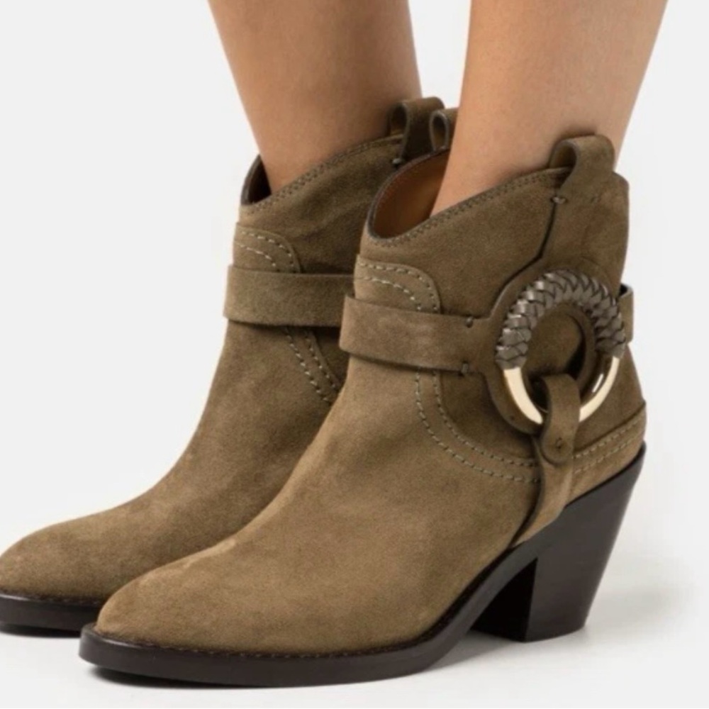 See By Chloe Taupe Suede Ankle Boots size 41
